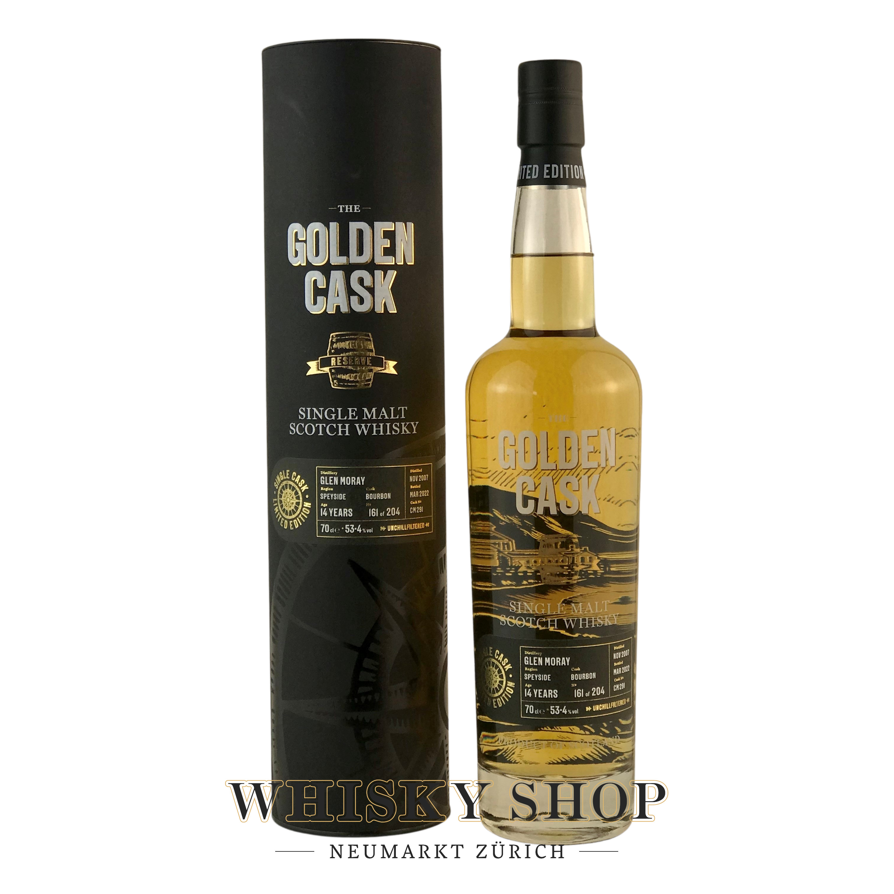 Glen Moray 2007 / 14 Years / The Golden Cask