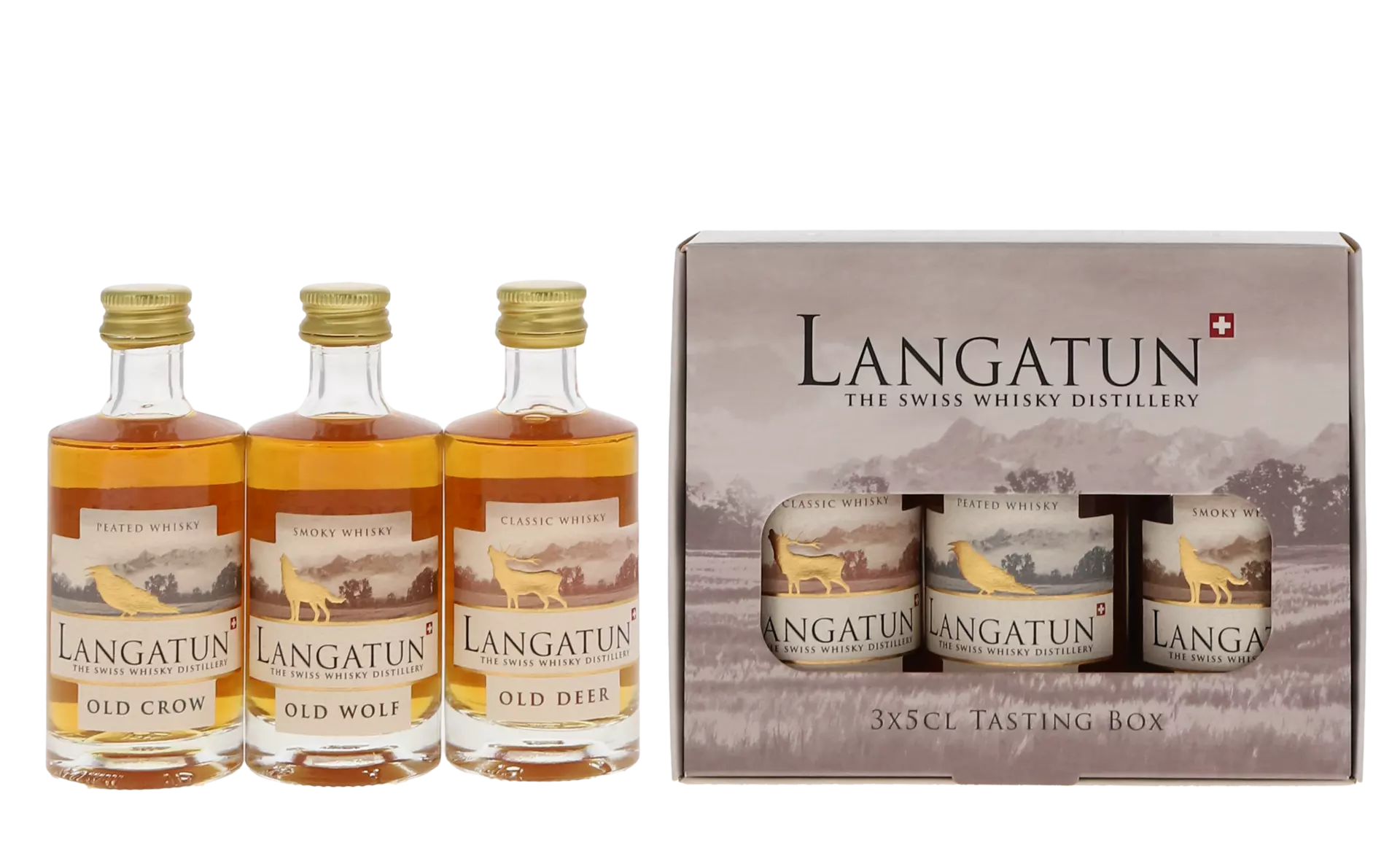 Langatun Swiss Whisky Gift Set 3 × 5 cl